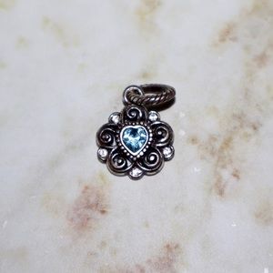 Brighton Birthday March Aquamarine Crystal Heart Charm